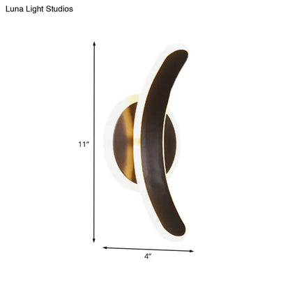 DecorBites™ Minimalist Black Bend LED Wall Sconce - Acrylic Wall Mounted Lamp in White/Warm Light