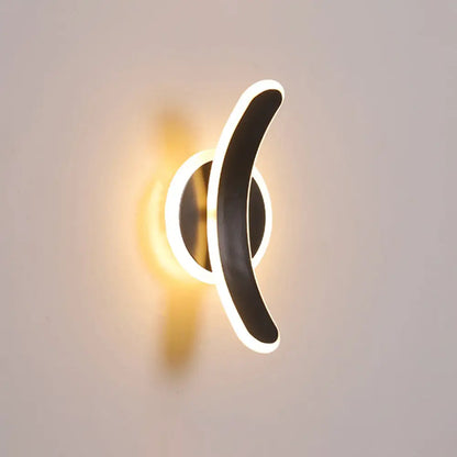 DecorBites™ Minimalist Black Bend LED Wall Sconce - Acrylic Wall Mounted Lamp in White/Warm Light