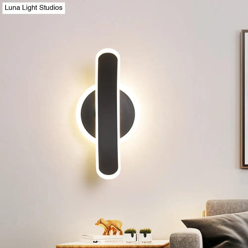 DecorBites™ Minimalist Black Bend LED Wall Sconce - Acrylic Wall Mounted Lamp in White/Warm Light