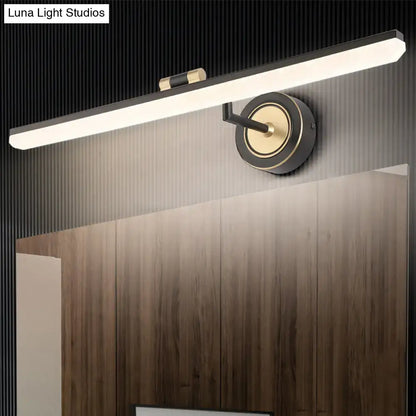 Minimalist black & brass swing arm wall mounted vanity light bathroom
