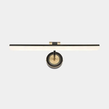 Minimalist black & brass swing arm wall mounted vanity light bathroom