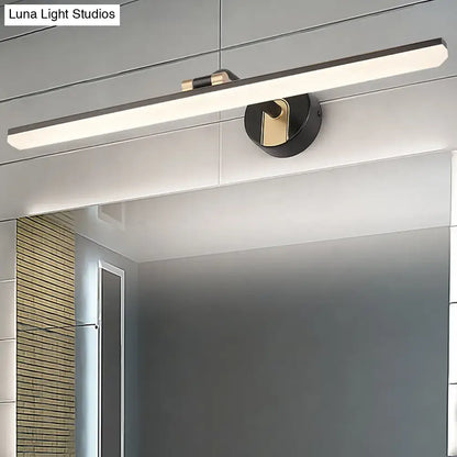 Minimalist black & brass swing arm wall mounted vanity light bathroom