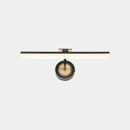 Minimalist black & brass swing arm wall mounted vanity light bathroom