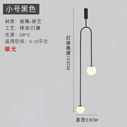 Minimalist black bronze glass ball pendant light for living room