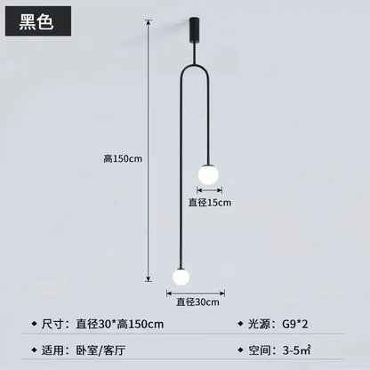 Minimalist black bronze glass ball pendant light for living room