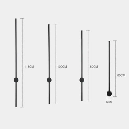 Minimalist black & brushed brass led wall lamp for living room