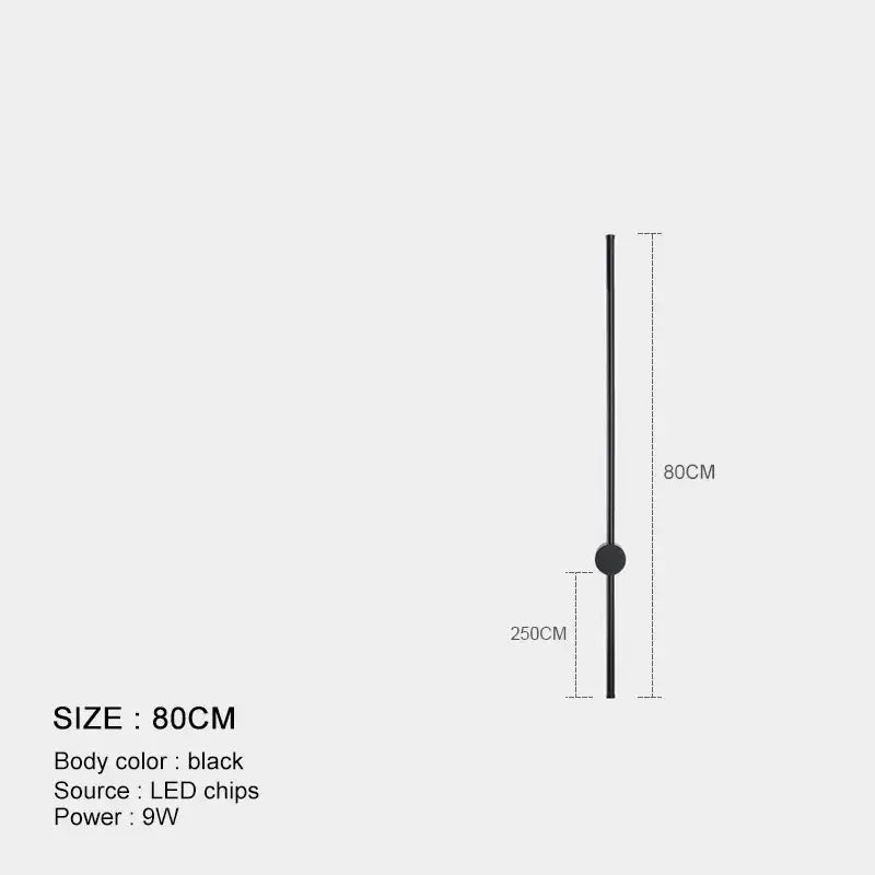 Minimalist black & brushed brass led wall lamp for living room