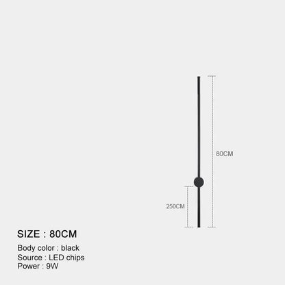 Minimalist black & brushed brass led wall lamp for living room