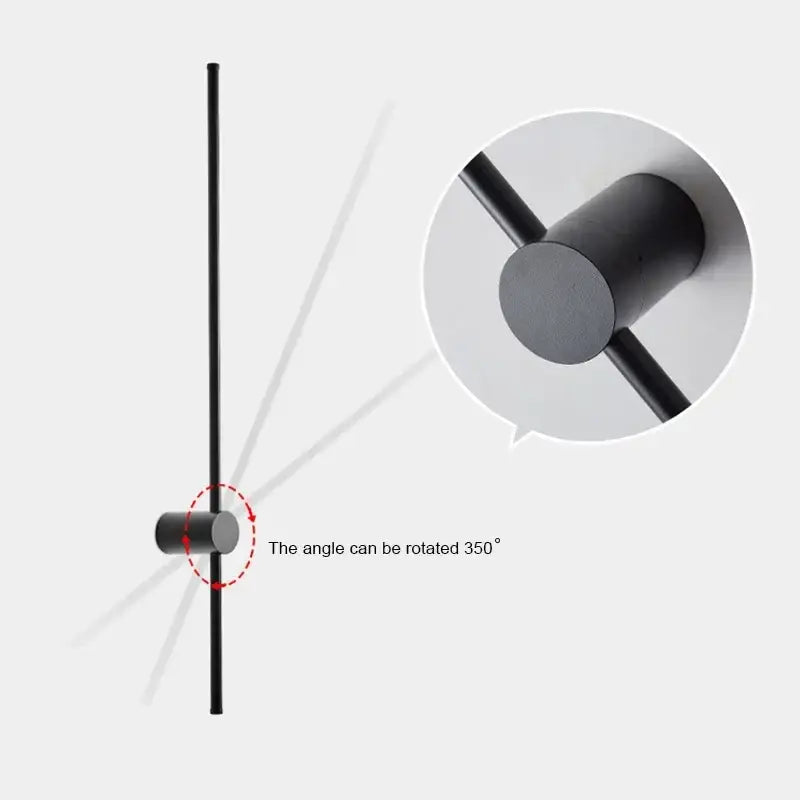 Minimalist black & brushed brass led wall lamp for living room