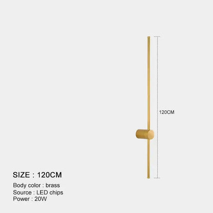 Minimalist black & brushed brass led wall lamp for living room