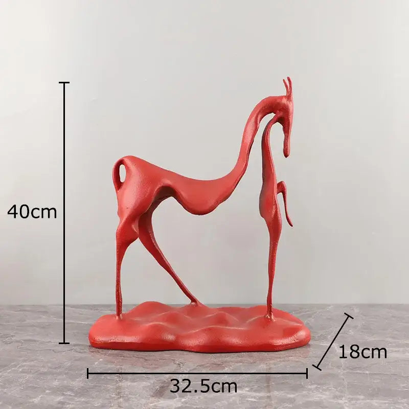 Minimalist black cast iron horse sculpture living room desk decor