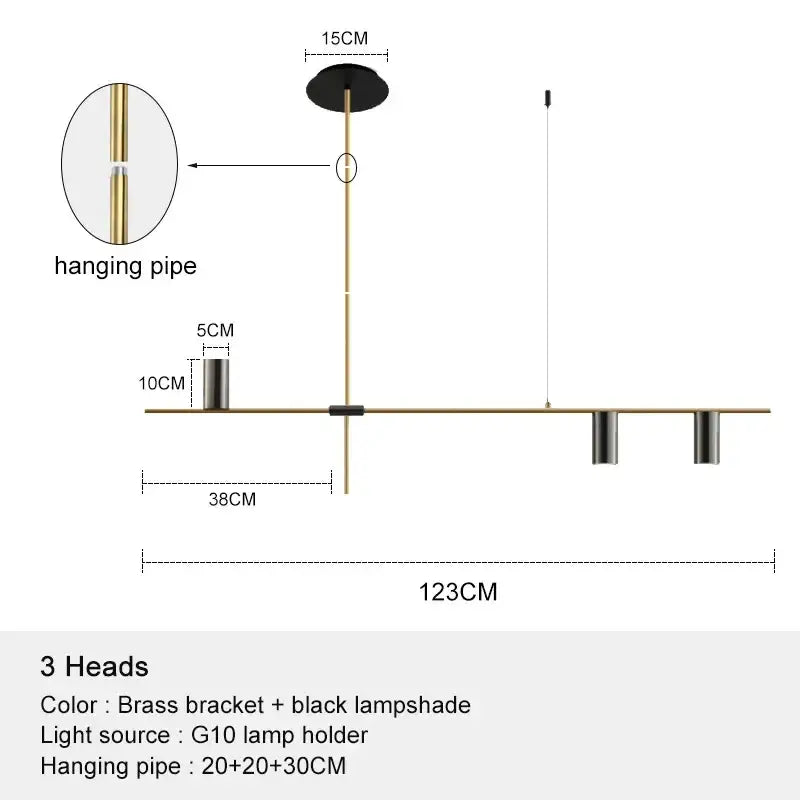 Minimalist black chandelier pendant lights for dining room