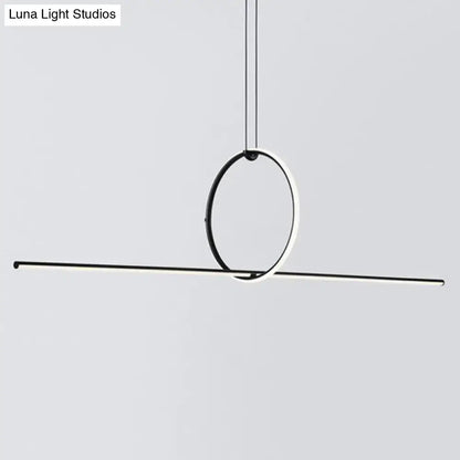 Minimalist black contemporary metal led pendant light for office