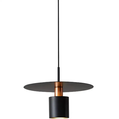 Minimalist black & copper iron art led chandelier bedroom pendant light