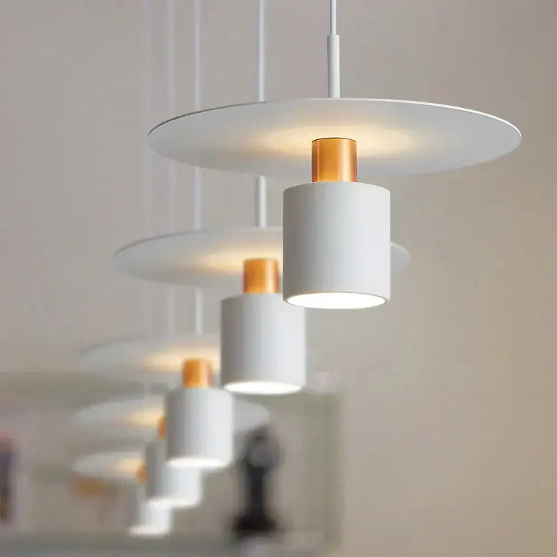 Minimalist black & copper iron art led chandelier bedroom pendant light