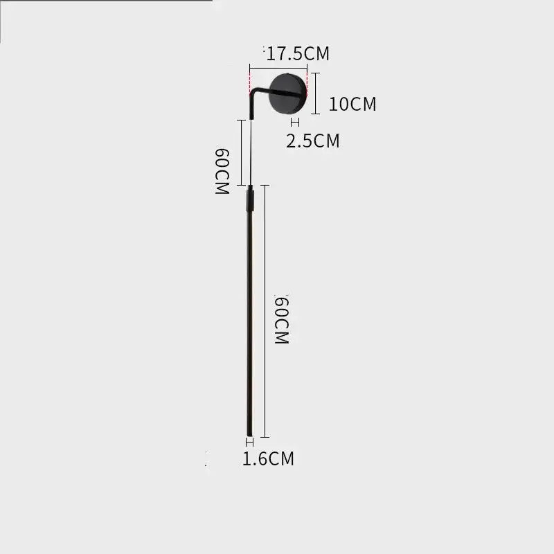 Minimalist black copper wall lamp bedroom sleek circular light