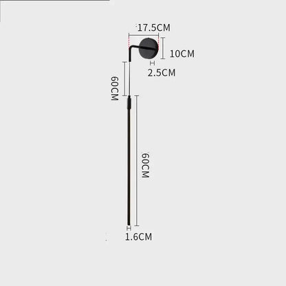 Minimalist black copper wall lamp bedroom sleek circular light
