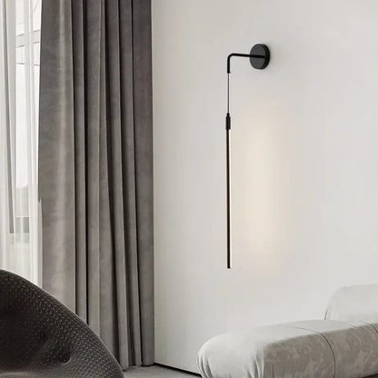 Minimalist black copper wall lamp bedroom sleek circular light