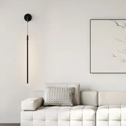 Minimalist black copper wall lamp bedroom sleek circular light
