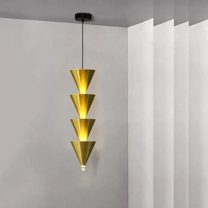 Minimalist black & cream bedroom chandelier stacked conical light