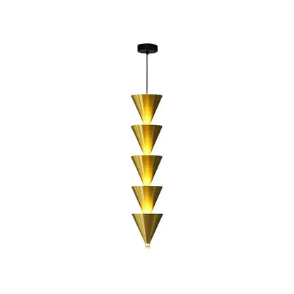 Minimalist black & cream bedroom chandelier stacked conical light
