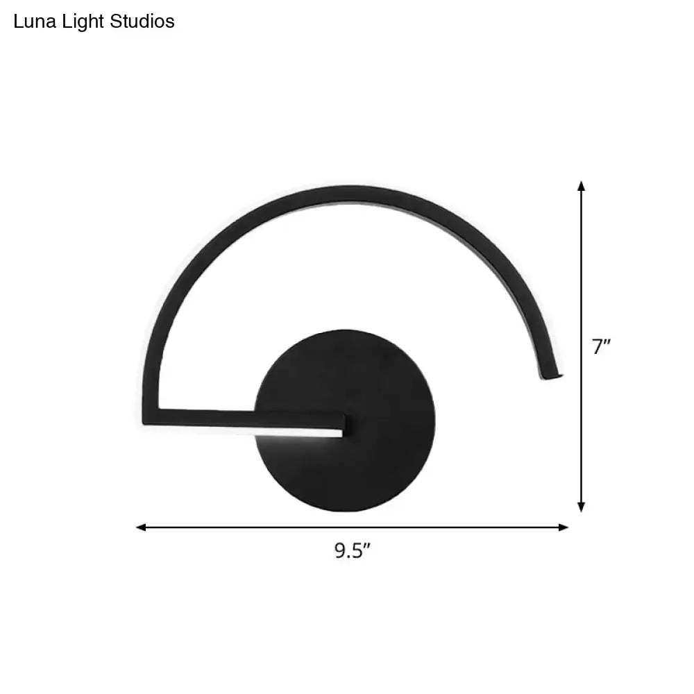 Minimalist black curved wall mounted lighting bedroom sconce