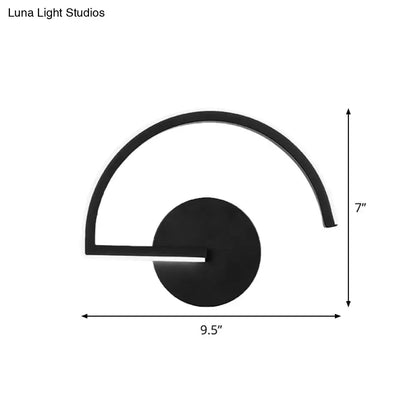 Minimalist black curved wall mounted lighting bedroom sconce
