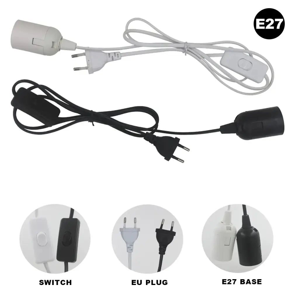 Minimalist black decorative lamp cord with dimmer switch bedroom light