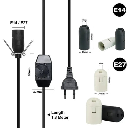 Minimalist black decorative lamp cord with dimmer switch bedroom light