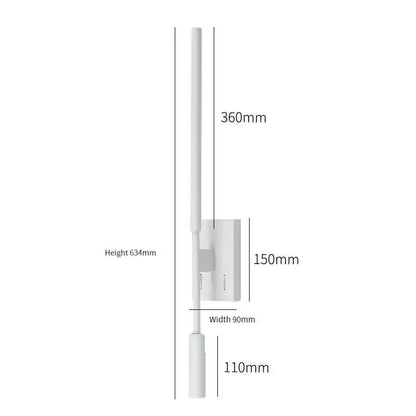 Minimalist black decorative led wall lamp bedroom adjustable spotlight