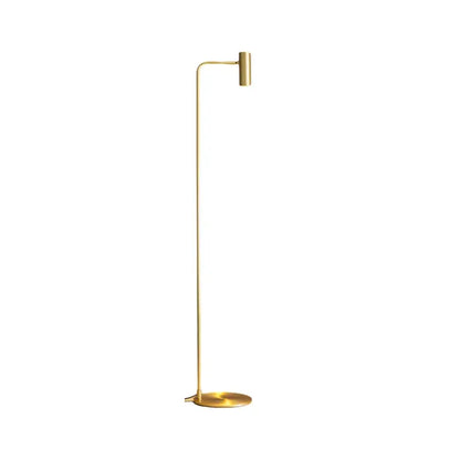 Minimalist black brass floor light bedroom curved lamp