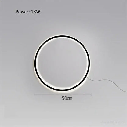 Minimalist black designer ring led wall light for living room