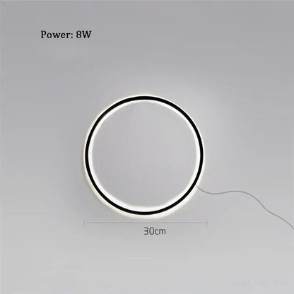 Minimalist black designer ring led wall light for living room