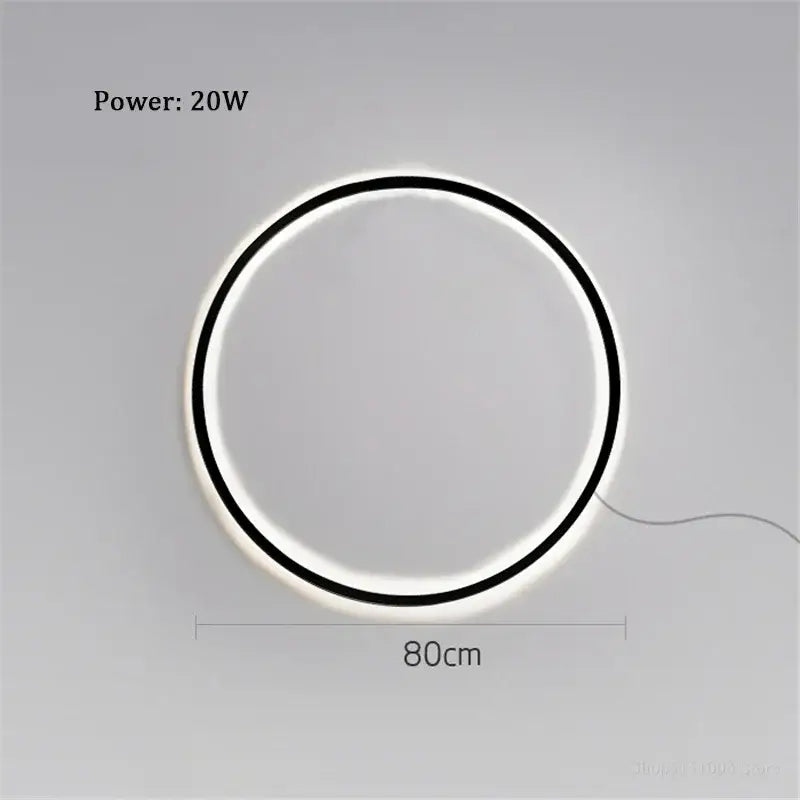 Minimalist black designer ring led wall light for living room