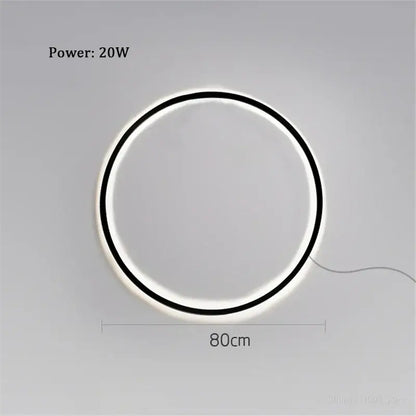 Minimalist black designer ring led wall light for living room