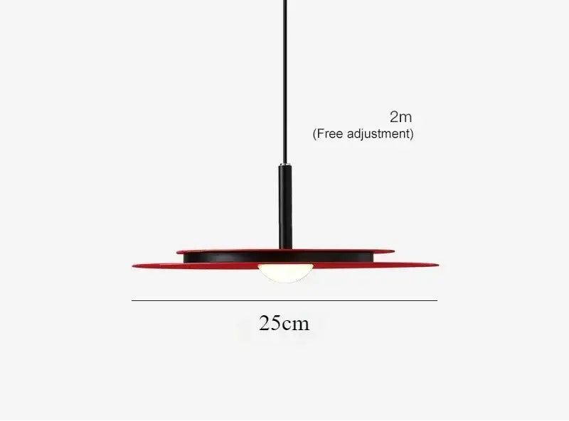 Minimalist black flying saucer led chandelier kitchen pendant light