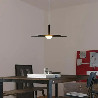 Minimalist black flying saucer led chandelier kitchen pendant light