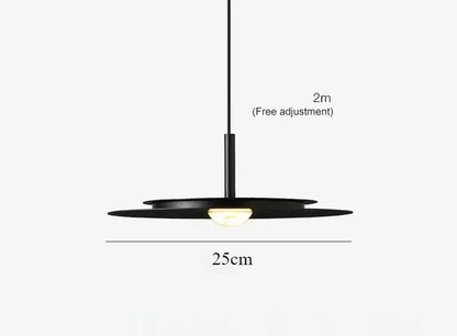 Minimalist black flying saucer led chandelier kitchen pendant light