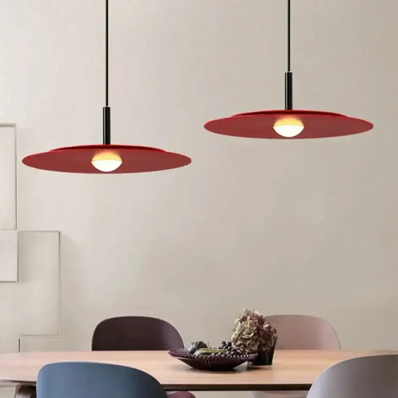 Minimalist black flying saucer led chandelier kitchen pendant light