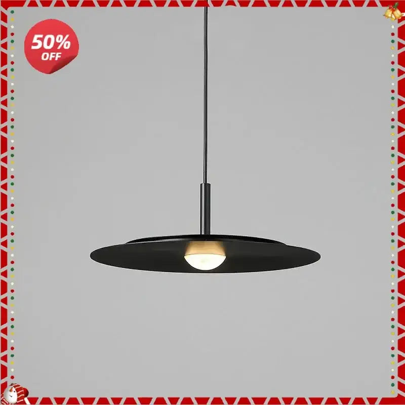 Minimalist black flying saucer led chandelier kitchen pendant light