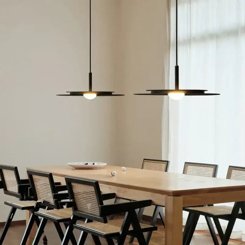 Minimalist black flying saucer led chandelier kitchen pendant light