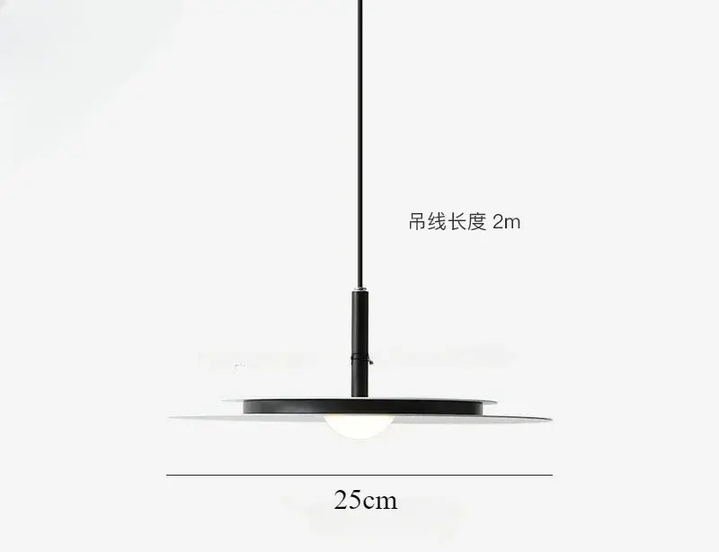 Minimalist black flying saucer led chandelier kitchen pendant light