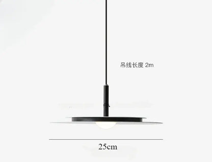 Minimalist black flying saucer led chandelier kitchen pendant light