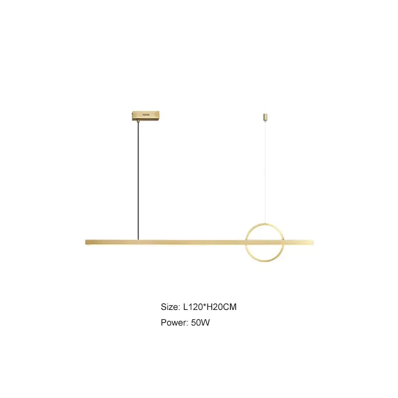 Minimalist black geometric copper chandelier dining room pendant light