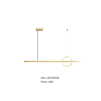 Minimalist black geometric copper chandelier dining room pendant light