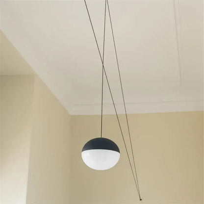 Minimalist black geometric glass ball led chandelier living room