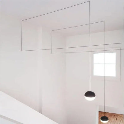 Minimalist black geometric glass ball led chandelier living room