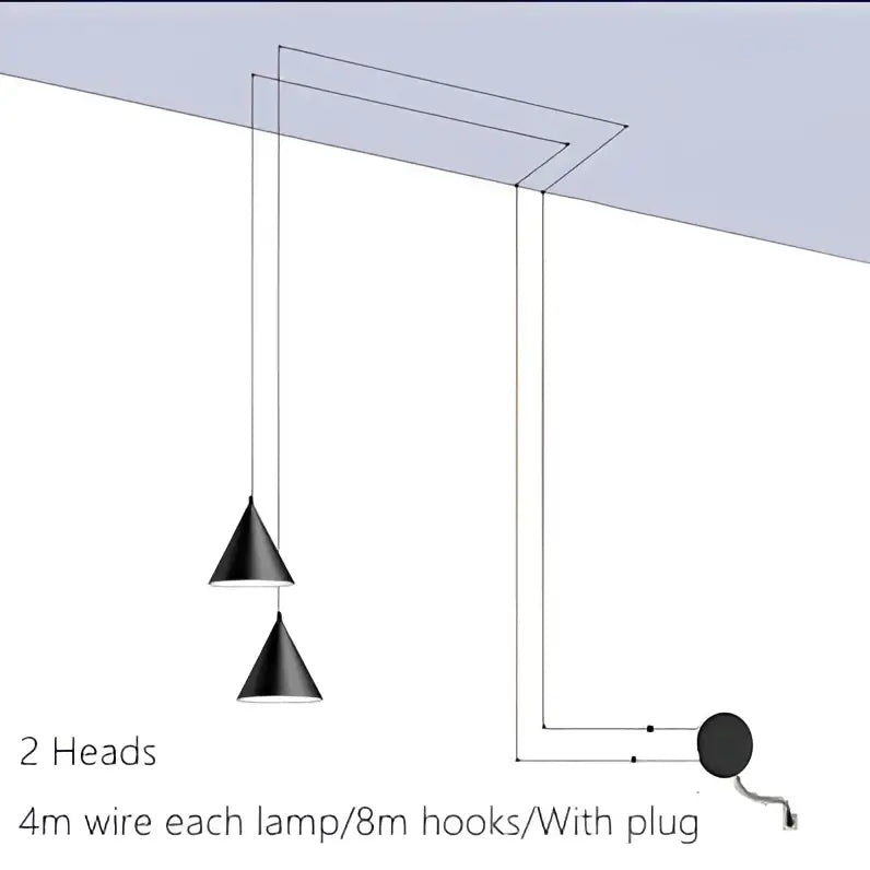 Minimalist black geometric led pendant light living room fixture