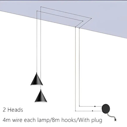 Minimalist black geometric led pendant light living room fixture
