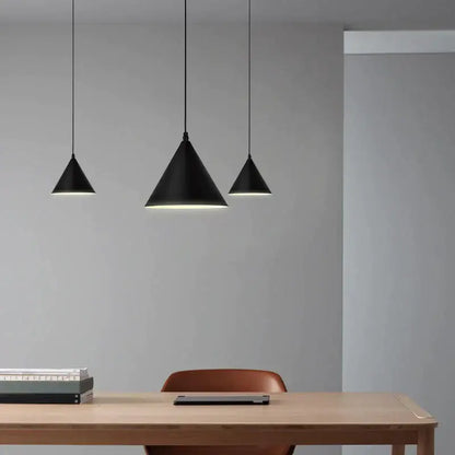 Minimalist black geometric led pendant light living room fixture